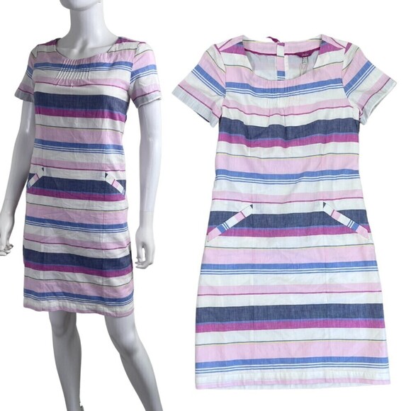 Joules Size 2 Henrietta Pink Cotton Linen Sheath Mini NEW Dress Party Minimalist - Picture 1 of 9